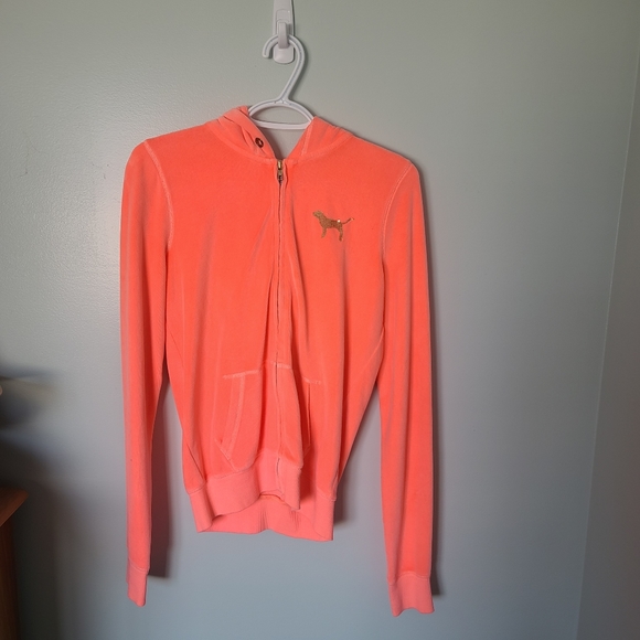 Victoria's Secret 'PINK' Velour Zip-Up Sweater Size S - Picture 2 of 6